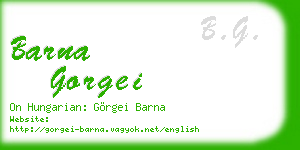 barna gorgei business card